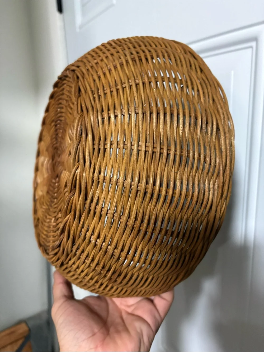 Set of 4 Woven wicker chargers & centerpiece wicker bowl from Threshold